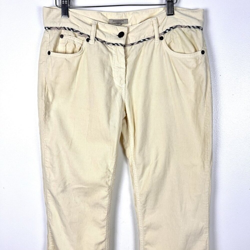 Burberry Low Rise Bootcut Corduroy Pants‎ Sz 6 /8 Nova Check Plaid Y2K Preppy